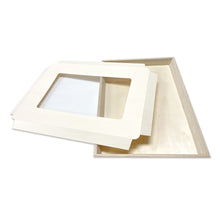 Load image into Gallery viewer, Tree Choice 10" x 14" Rectangular Wooden Lid with Clear View Window for Charcuterie Trays - LIDS ONLY (10 count/case)