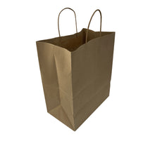 Load image into Gallery viewer, 12" x 7" x 14" Natural Kraft Shopping Bag with Rope Handles (200 ct)