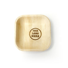 Load image into Gallery viewer, 5" Your Customized Logo Square Palm Leaf Plates (100 count)