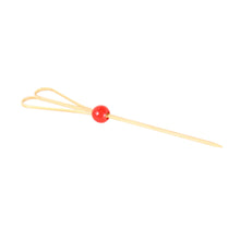 Load image into Gallery viewer, Tree Choice Bamboo Heart Shaped Pick with Red Bead (1200 count/case)