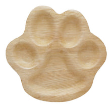 Load image into Gallery viewer, TreeChoice 10" Paw Print 5 Compartment Leaf Plates (100 count)