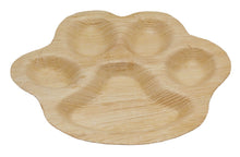 Load image into Gallery viewer, TreeChoice 10" Paw Print 5 Compartment Leaf Plates (100 count)
