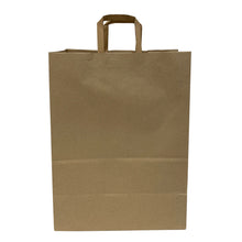 Load image into Gallery viewer, 13" x 7" x 17" Natural Kraft Shopping Bag with Flat Handles (200 ct)