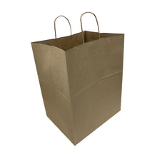 Load image into Gallery viewer, 14" x 10" x 17" Natural Kraft Shopping Bag with Rope Handles (200 ct)