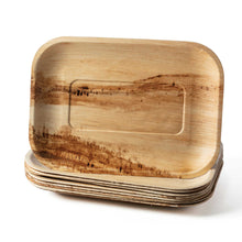 Load image into Gallery viewer, Tree Choice 9" x 13" Disposable Palm Leaf Rectangular Serving Tray and Platter | All Natural &amp; Biodegradable | Catering, Weddings and Parties | (100 Trays)